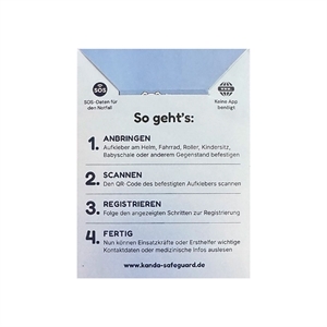 Kanda SafeGuard, Notfall-QR-Sticker-Set (3 St�ck)